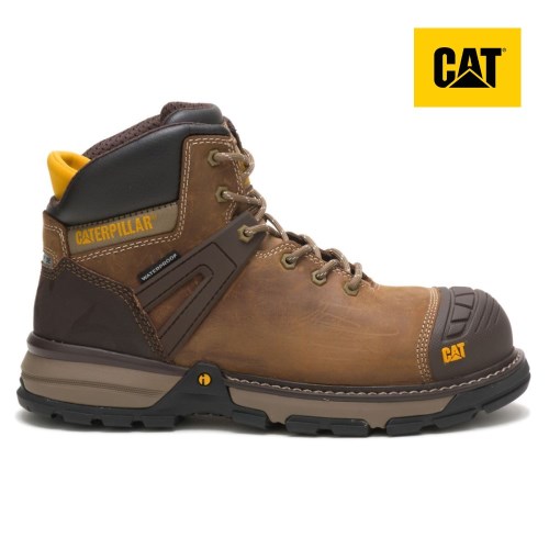 CAT Excavator Superlite Waterproof Nano Toe Men's Work Boots Dark Beige (AU A-519) Australia